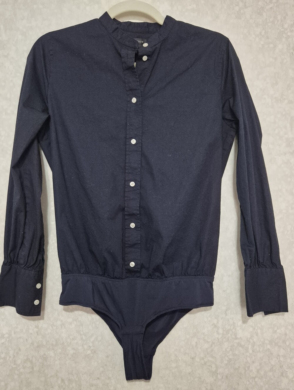 J. Crew Navy Long-Sleeve Button-Up Bodysuit...Size:6